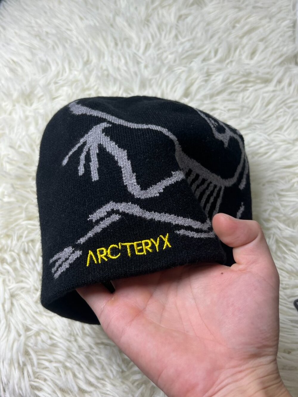 Arc'teryx Embroidered Logo Black Knit Beanie Winter Skull Cap